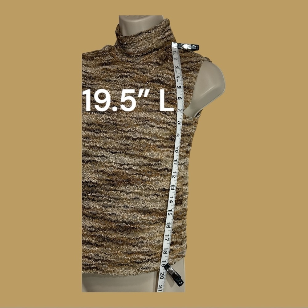 Creative Design Works Petite Sleeveless Mock Turtle Stretch Knit Neutral Top PS - Picture 2 of 5